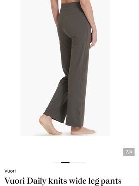 Vuori Olive Green Wide-Leg Track Pants